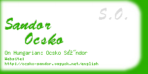 sandor ocsko business card